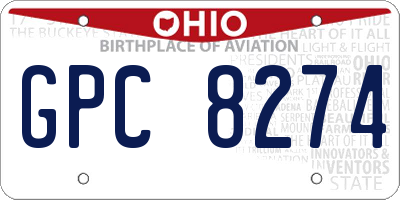 OH license plate GPC8274
