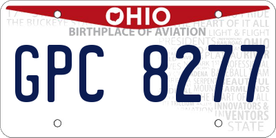OH license plate GPC8277