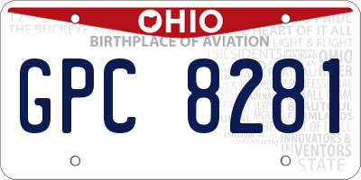 OH license plate GPC8281