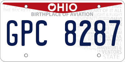 OH license plate GPC8287