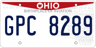 OH license plate GPC8289