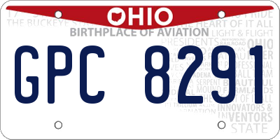 OH license plate GPC8291