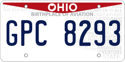 OH license plate GPC8293