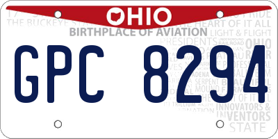 OH license plate GPC8294