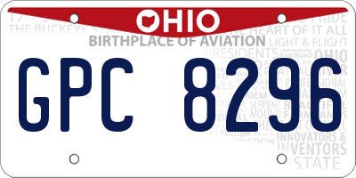 OH license plate GPC8296