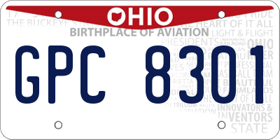 OH license plate GPC8301