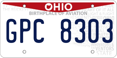 OH license plate GPC8303