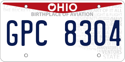 OH license plate GPC8304