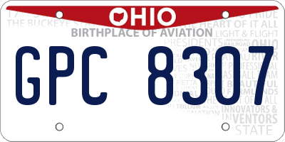 OH license plate GPC8307