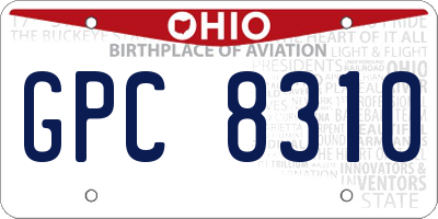 OH license plate GPC8310