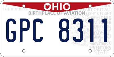 OH license plate GPC8311