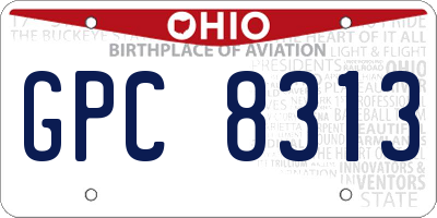 OH license plate GPC8313