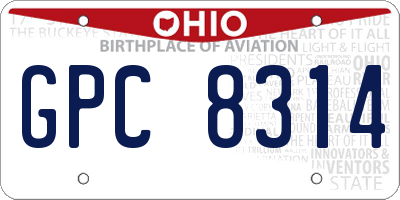 OH license plate GPC8314