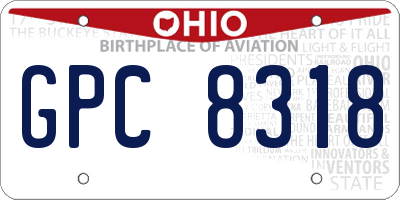 OH license plate GPC8318