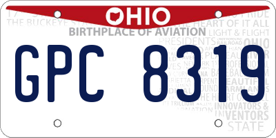OH license plate GPC8319