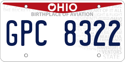 OH license plate GPC8322