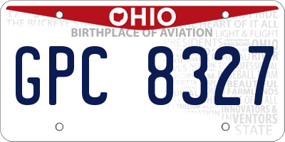 OH license plate GPC8327