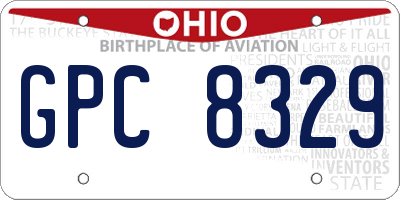 OH license plate GPC8329
