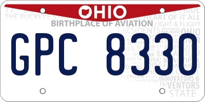 OH license plate GPC8330