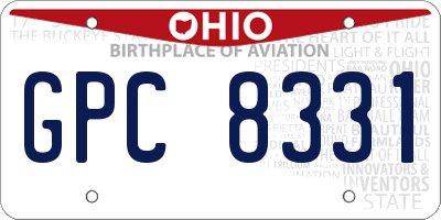 OH license plate GPC8331