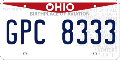 OH license plate GPC8333