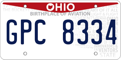OH license plate GPC8334