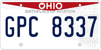 OH license plate GPC8337