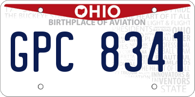 OH license plate GPC8341