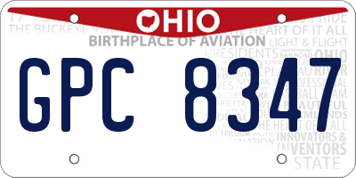 OH license plate GPC8347