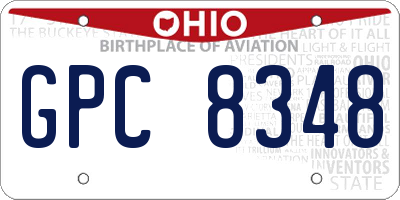 OH license plate GPC8348