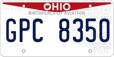 OH license plate GPC8350