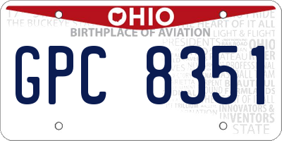 OH license plate GPC8351
