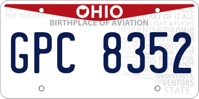 OH license plate GPC8352