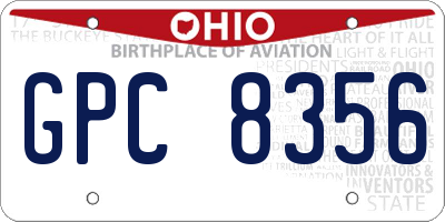 OH license plate GPC8356