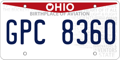 OH license plate GPC8360