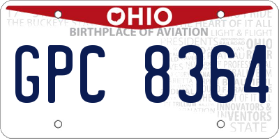 OH license plate GPC8364
