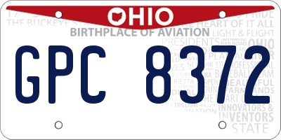 OH license plate GPC8372
