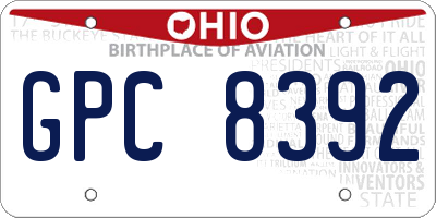 OH license plate GPC8392