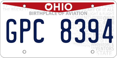 OH license plate GPC8394