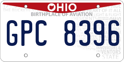 OH license plate GPC8396