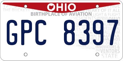 OH license plate GPC8397