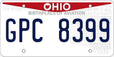 OH license plate GPC8399