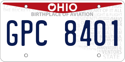 OH license plate GPC8401