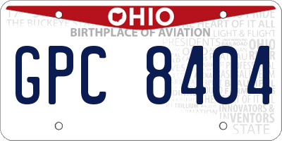 OH license plate GPC8404
