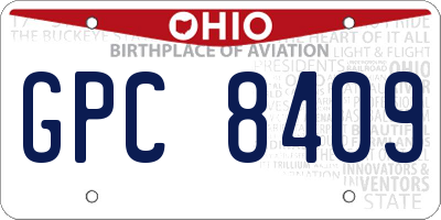 OH license plate GPC8409