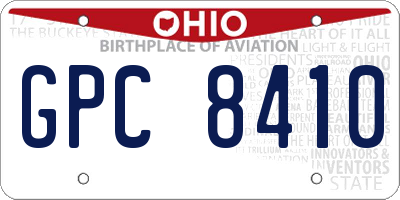 OH license plate GPC8410