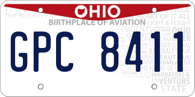OH license plate GPC8411