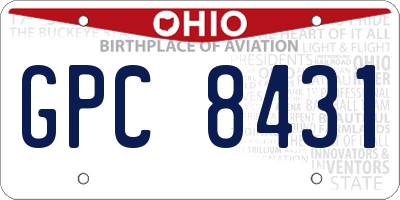 OH license plate GPC8431
