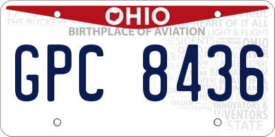 OH license plate GPC8436