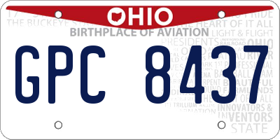OH license plate GPC8437